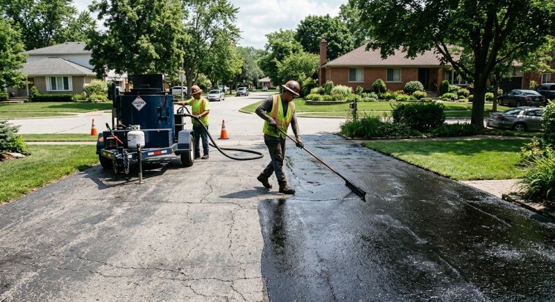Hot Tar Driveway Sealing in Denver, CO